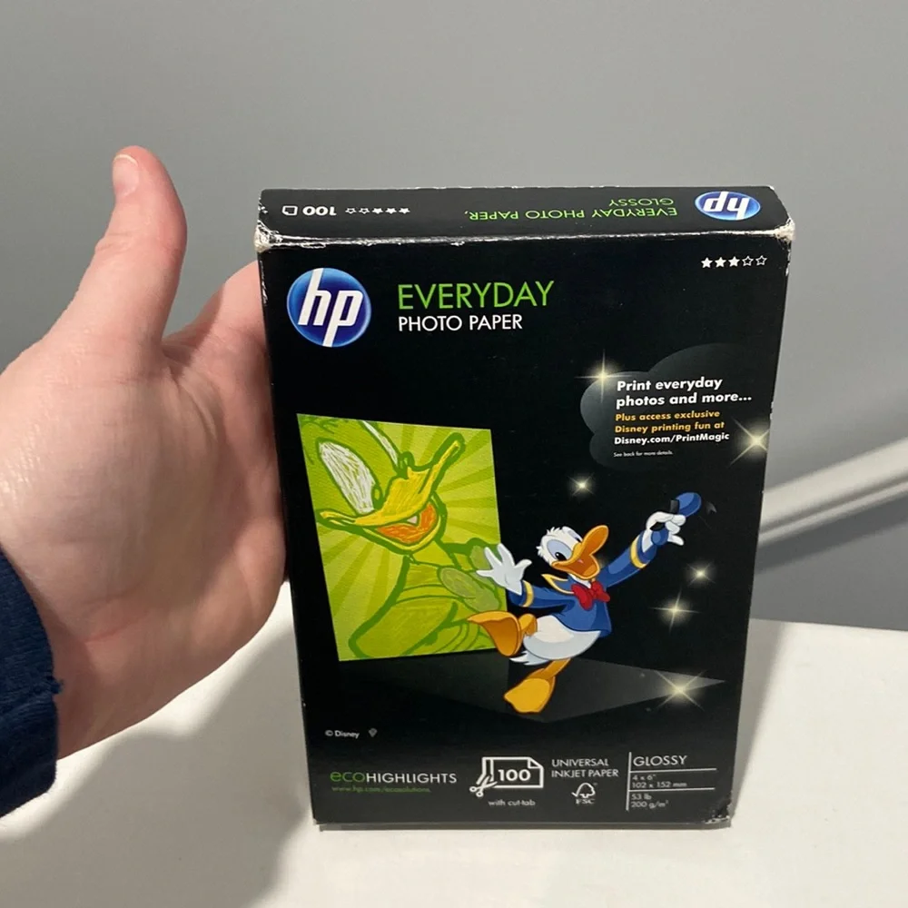 HP Everyday Glossy Photo Paper 4x6 - 100 Sheets New in bag box is opened